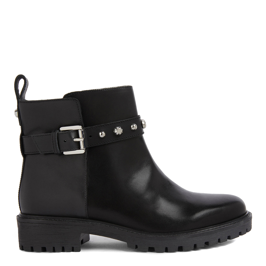Black Leather Hoara Ankle Boot - Geox - Modalova