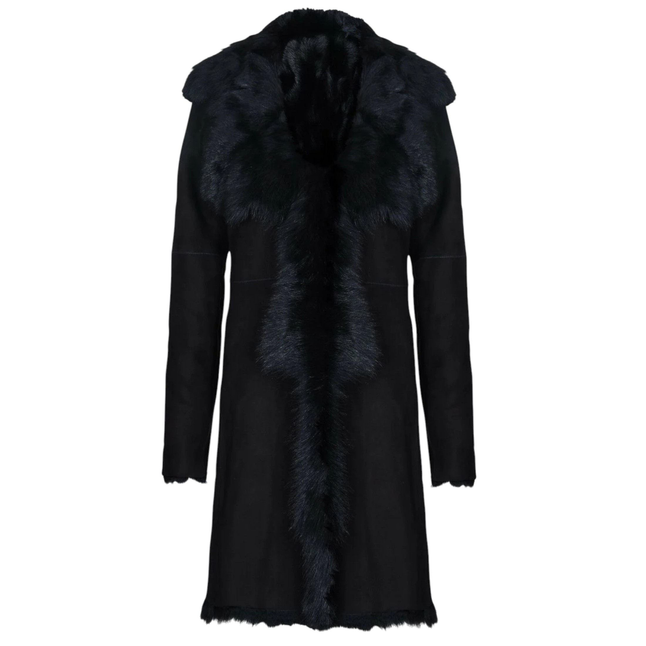 Infinity Leather Women's   Black Suede Toscana Sheepskin Trench Coat-Rochester in Size 3XL, BrandAlley