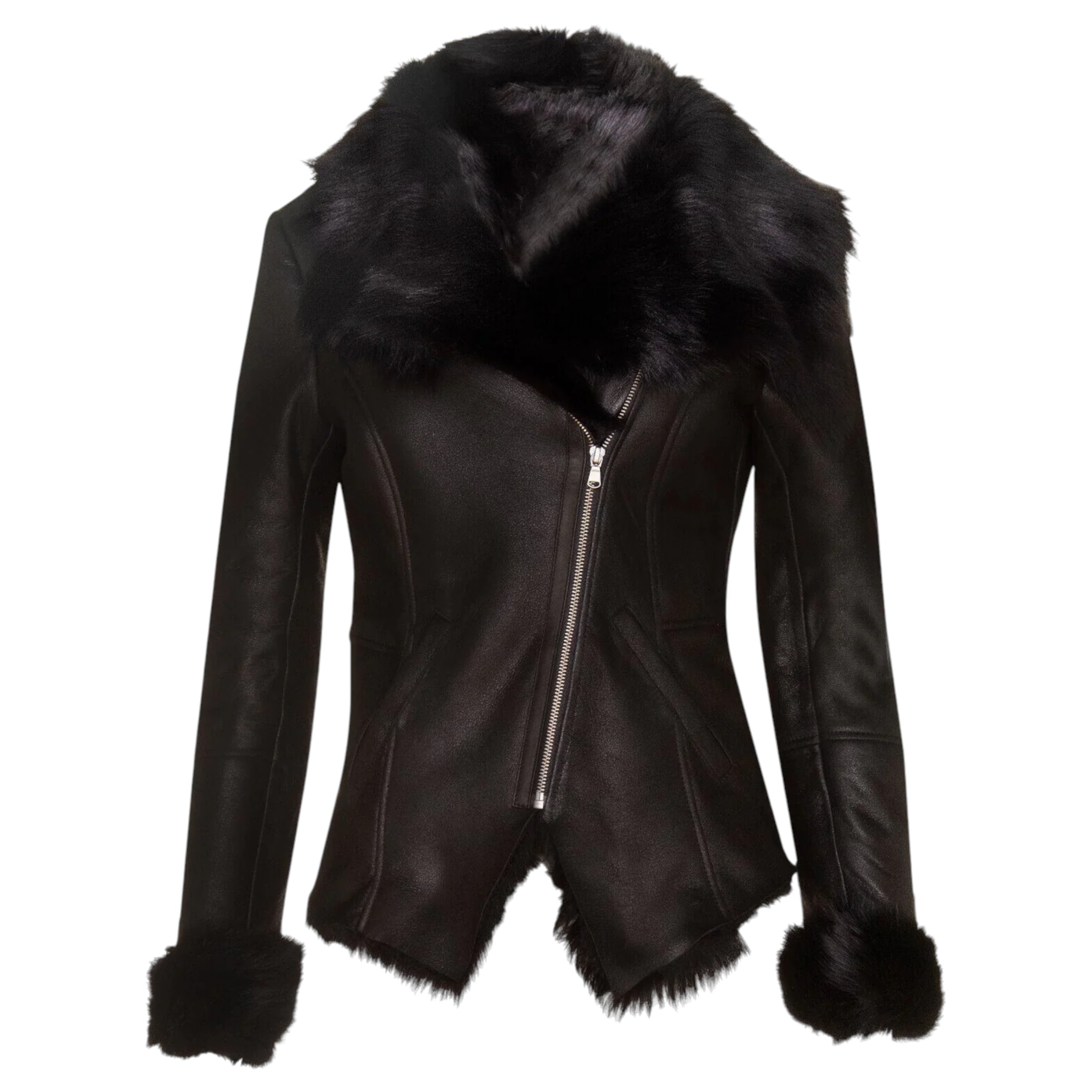 Infinity Leather Women's   Black Toscana Sheepskin Leather Jacket-Redcar in Size 5XL, BrandAlley