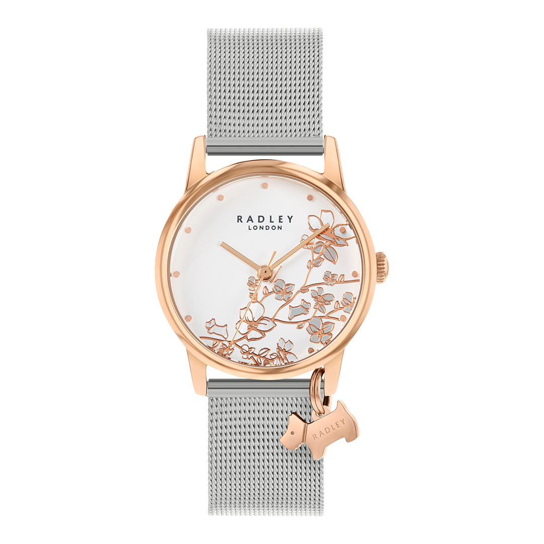 Radley Women's  lds ' Linear Flower' RGP 30mm case S mesh - Prepacked , BrandAlley