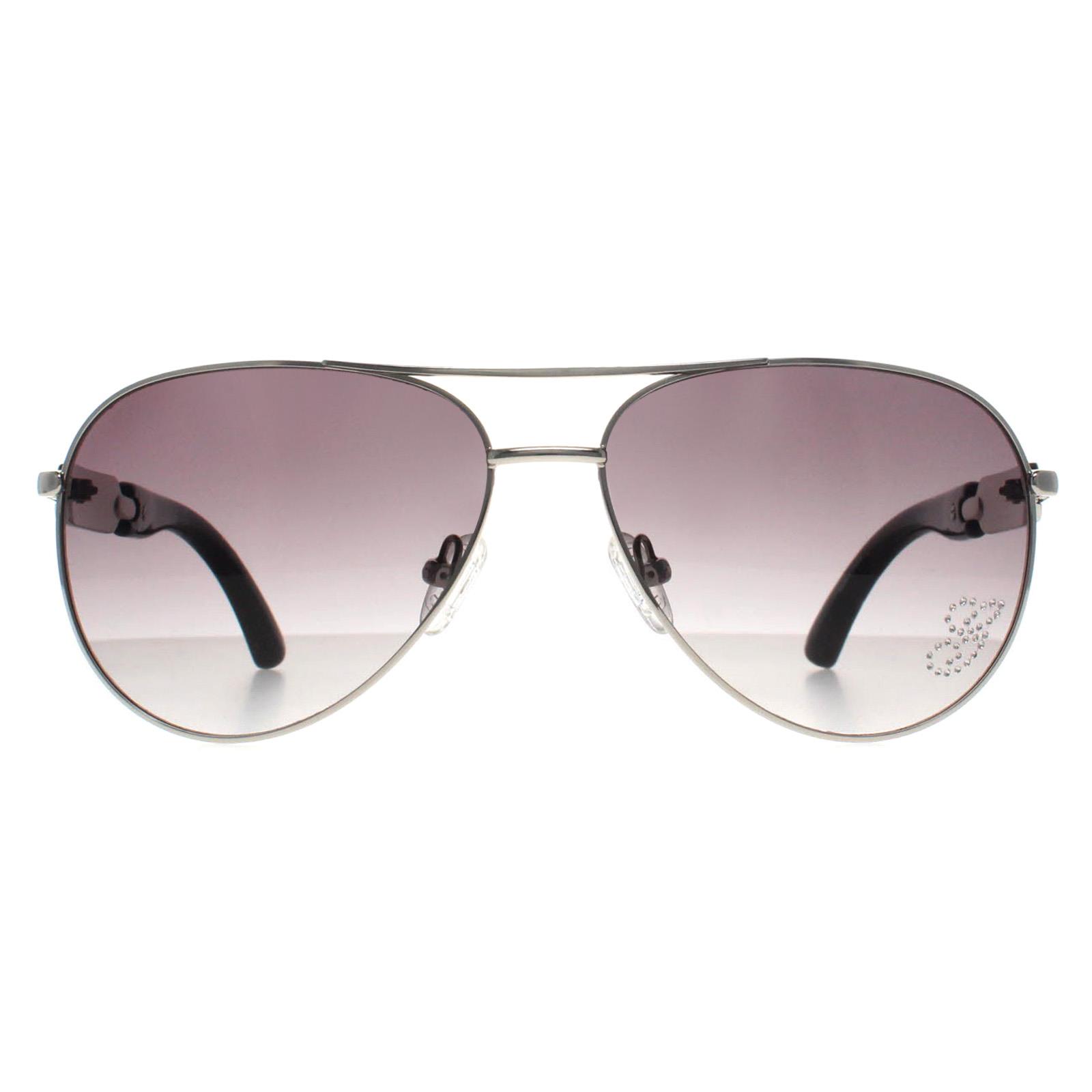 Guess Women's   Silver Sunglasses Gu7295 Q87 Smoke Gradient , BrandAlley