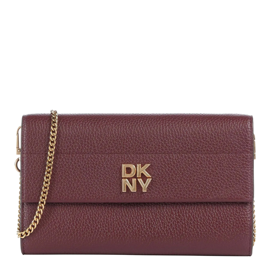 DKNY Red Burgundy Garnet Grained Cow Leather Wallet Crossbody Bag DKNY Red Burgundy Garnet Grained Cow Leather Wallet Crossbody Bag