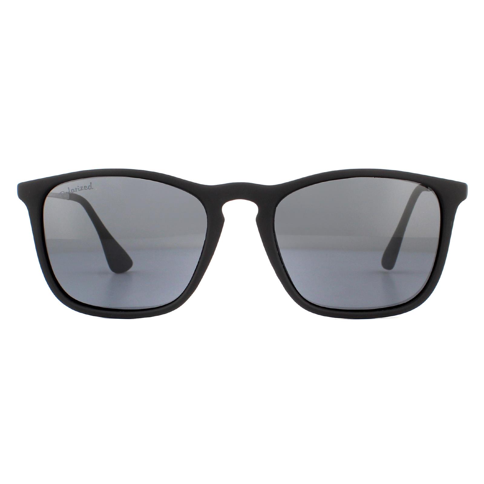 Montana Men's   Black Sunglasses Mp34 Rubbertouch Smoke Polarized , BrandAlley