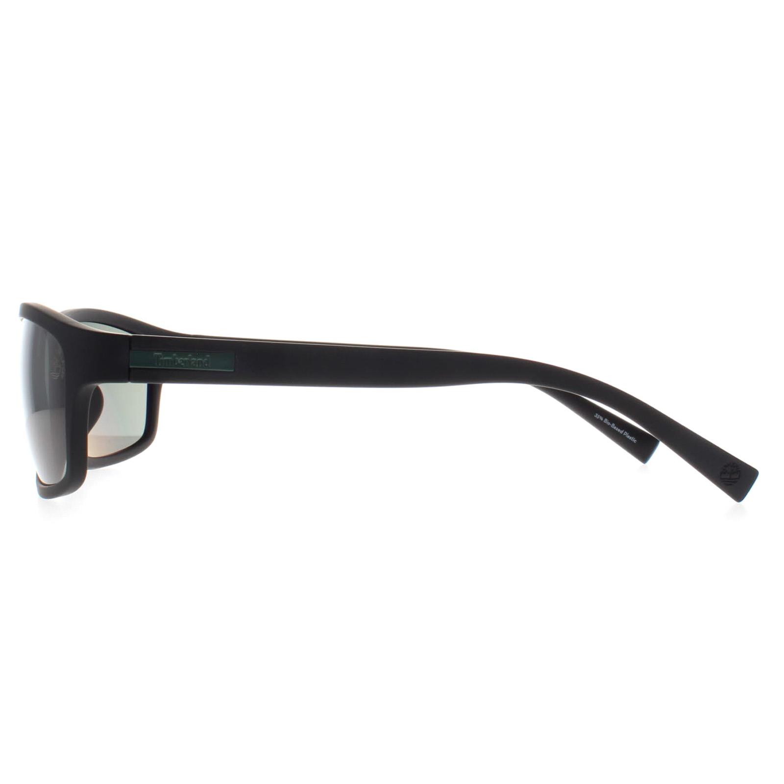 Timberland Men's  Sunglasses TB9237 02R Matte Black  Green Polarized , BrandAlley