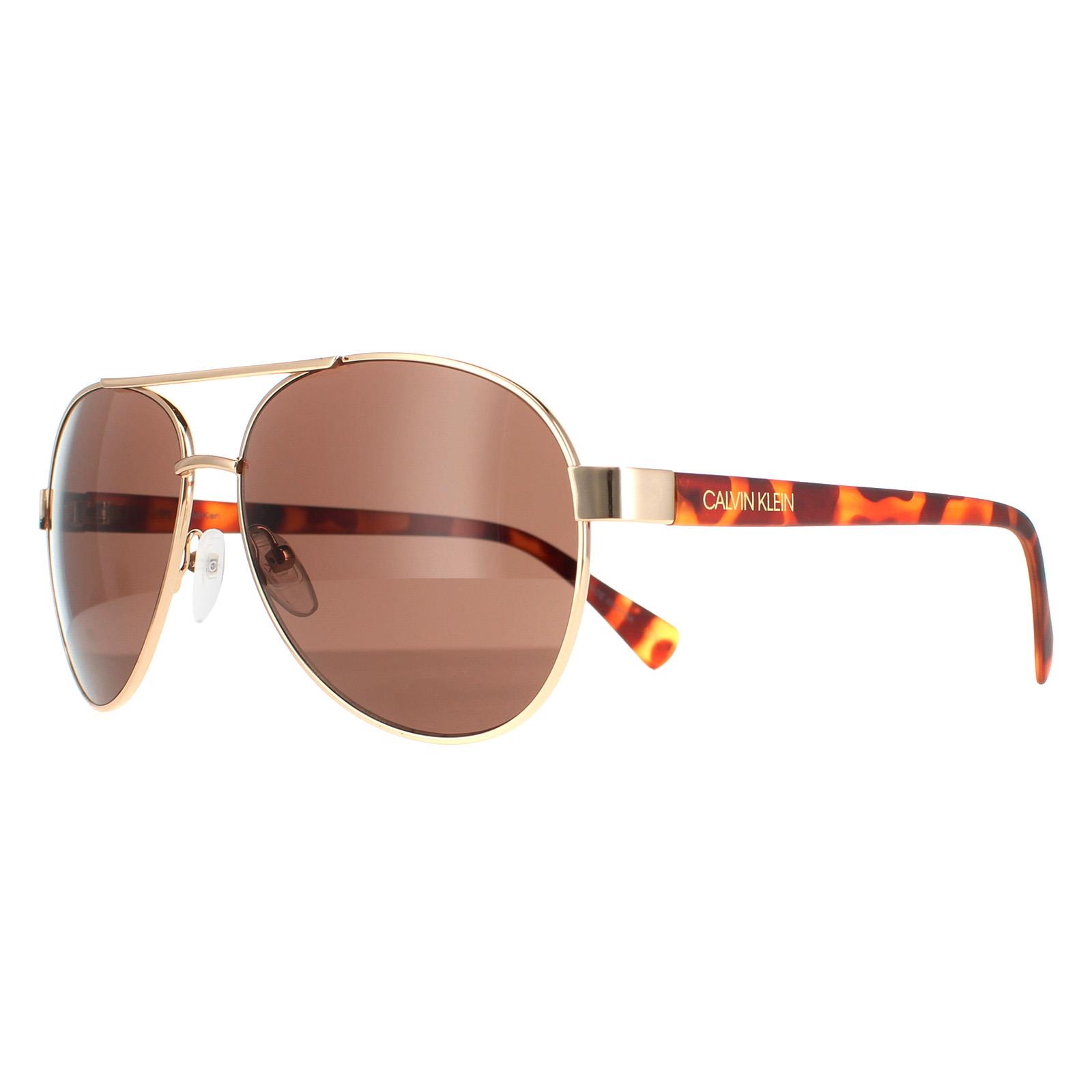 Calvin Klein Men's  Sunglasses CK19316S 717 Gold Brown , BrandAlley