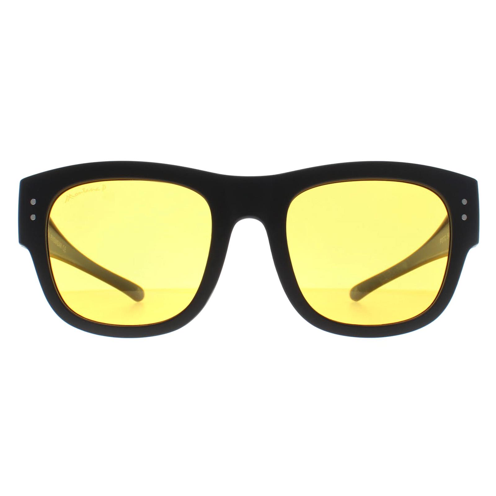 Montana Men's  Fit Over Glasses Night Driving Sunglasses FO7 C Matte Black Yellow Polarized , BrandAlley