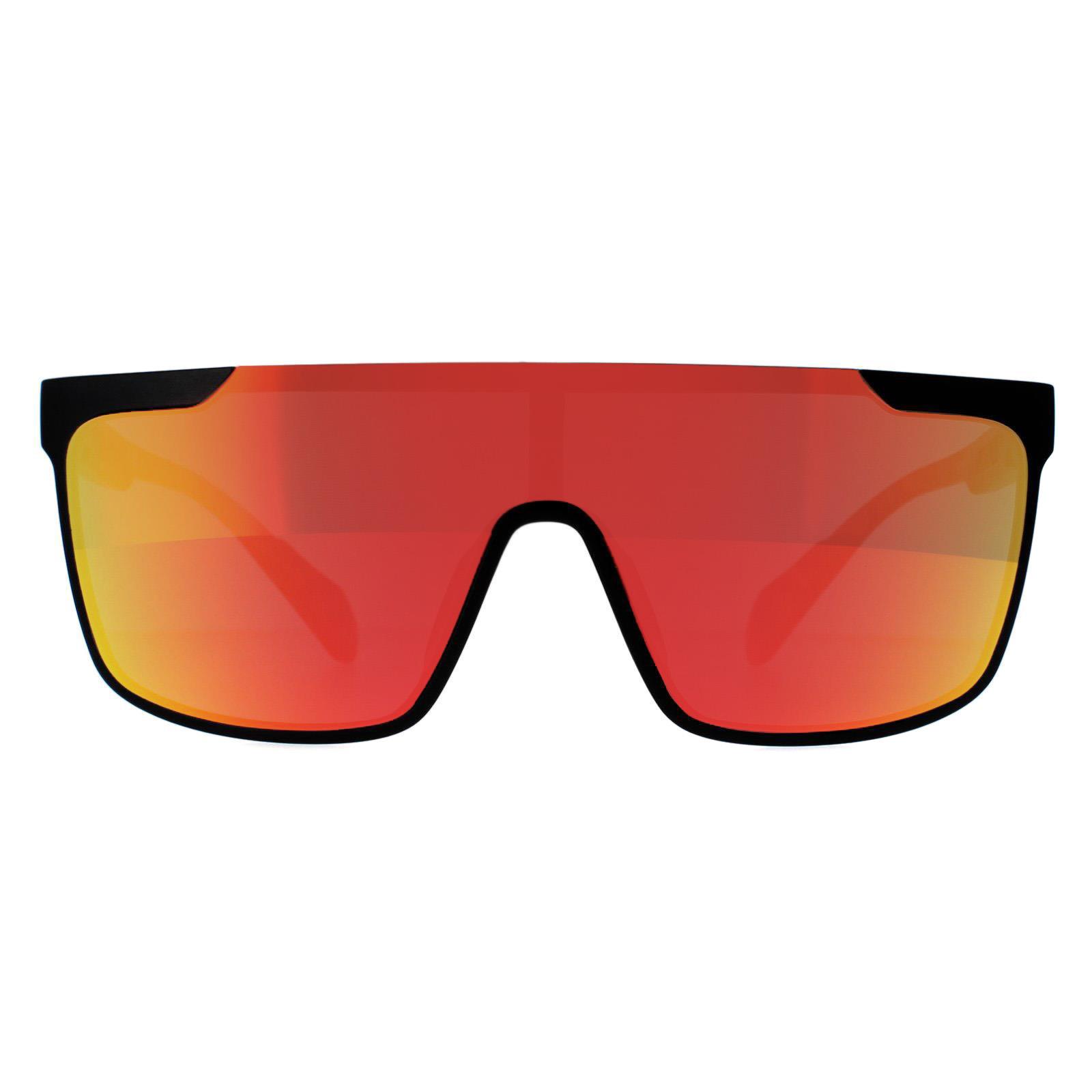 Adidas Sunglasses SP0020 02G Matte Black Orange Camo Contrast Mirror Red Adidas Sunglasses SP0020 02G Matte Black Orange Camo Contrast Mirror Red