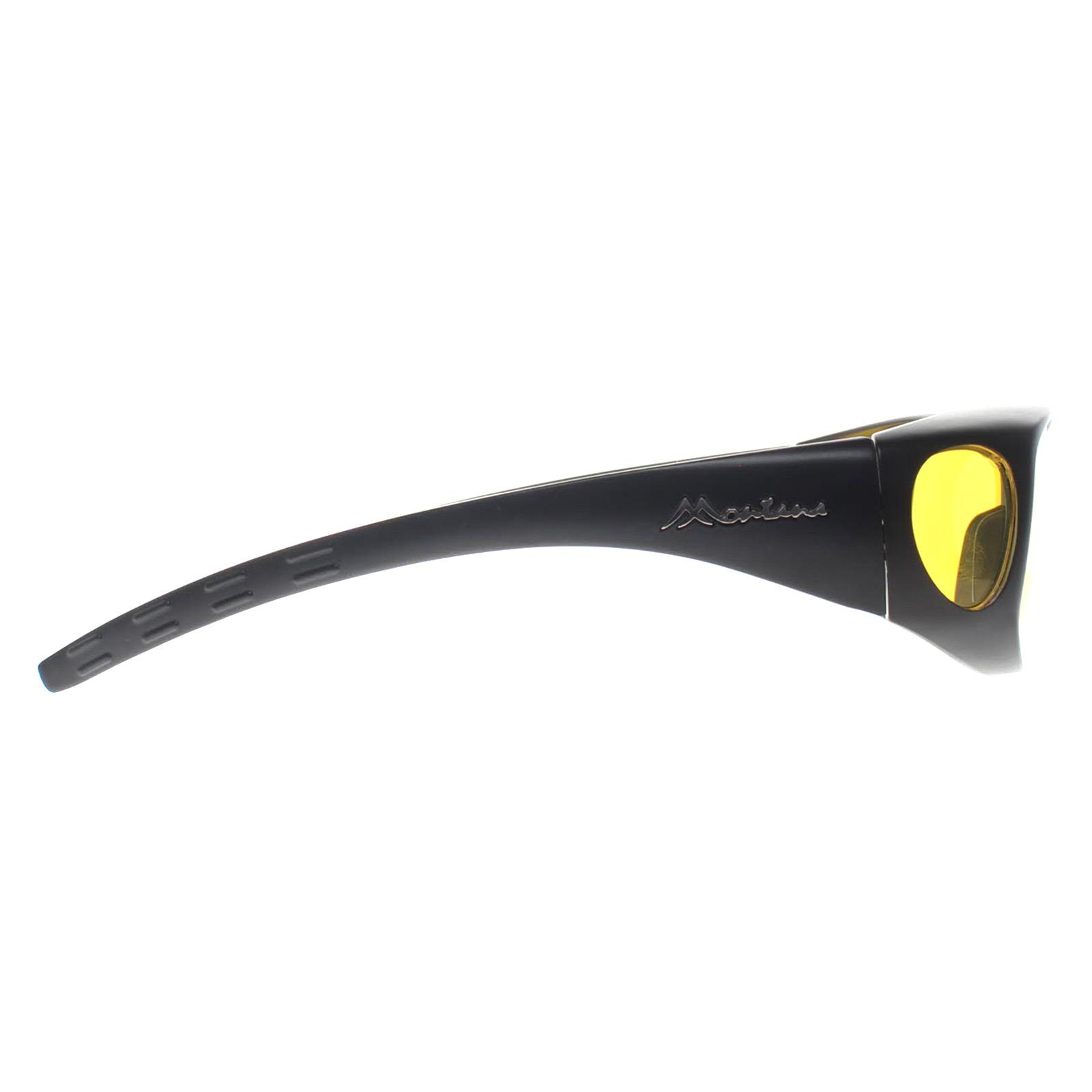 Montana Men's   Black Fit Over Glasses Night Driving Sunglasses Mfo1 F Matte Yellow Polarized , BrandAlley