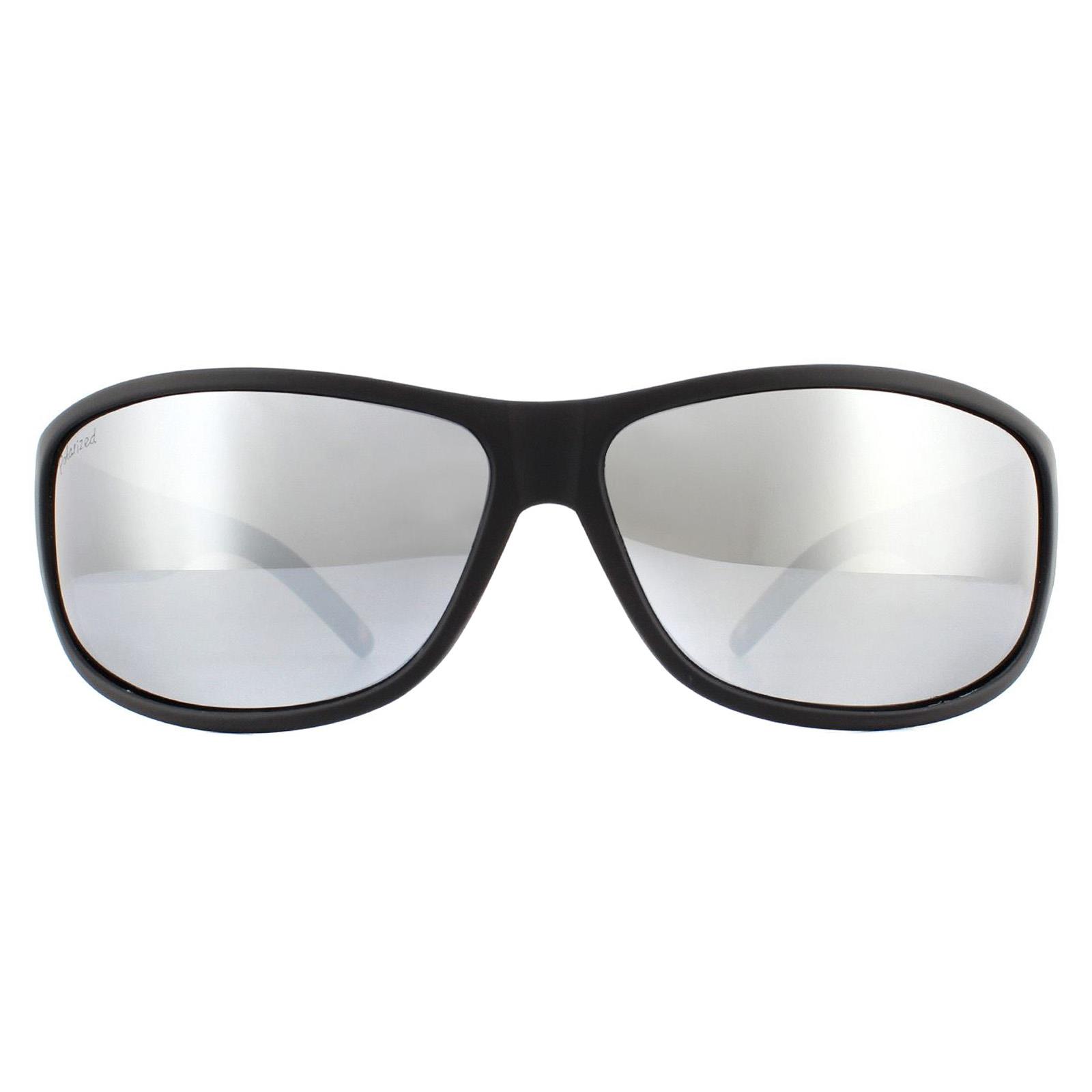 Montana Men's  Sunglasses SP308C Black Rubber Revo Silver Mirror Polarized , BrandAlley