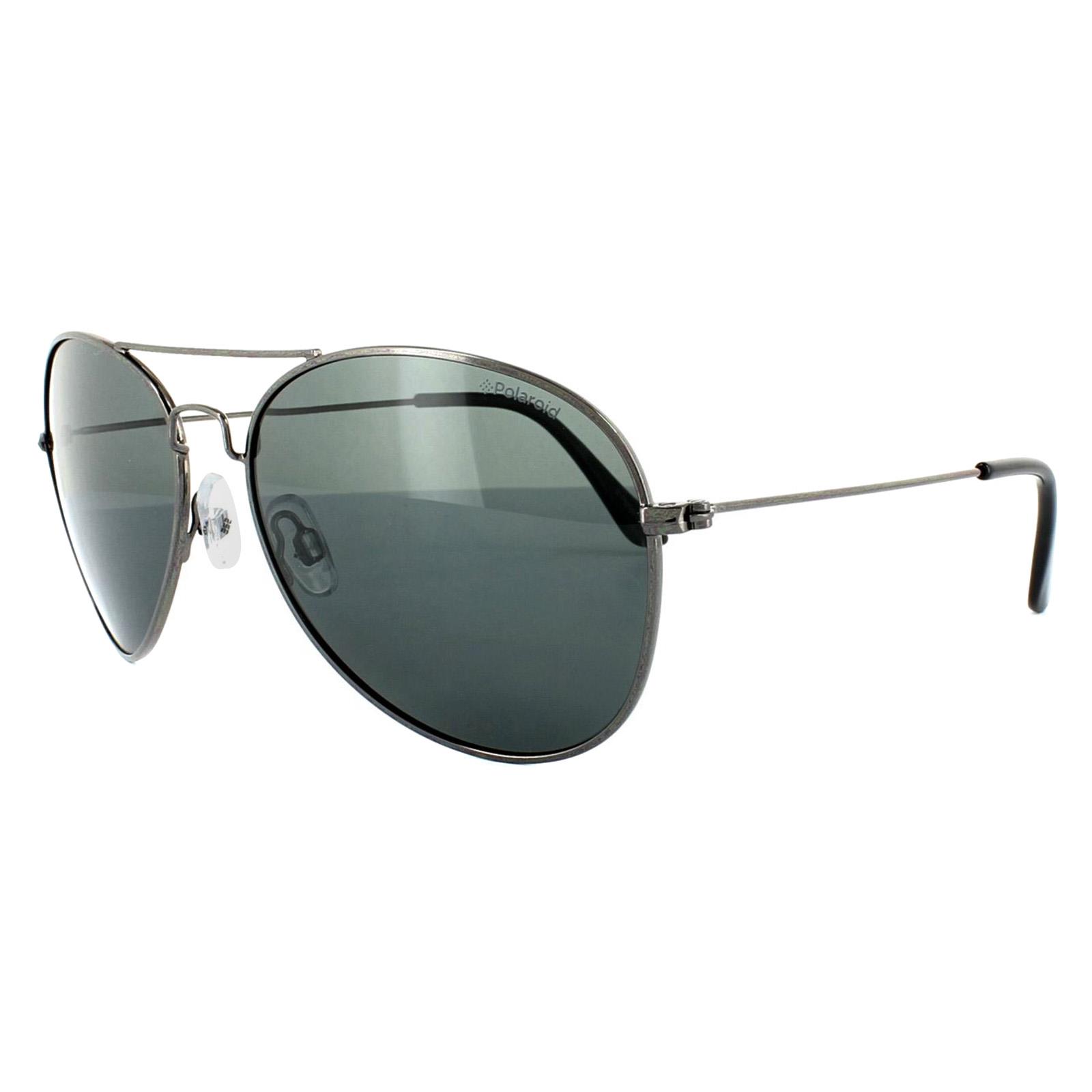 Polaroid Men's  Sunglasses 04214 A4X Y2 Gunmetal Grey Blue Polarized , BrandAlley