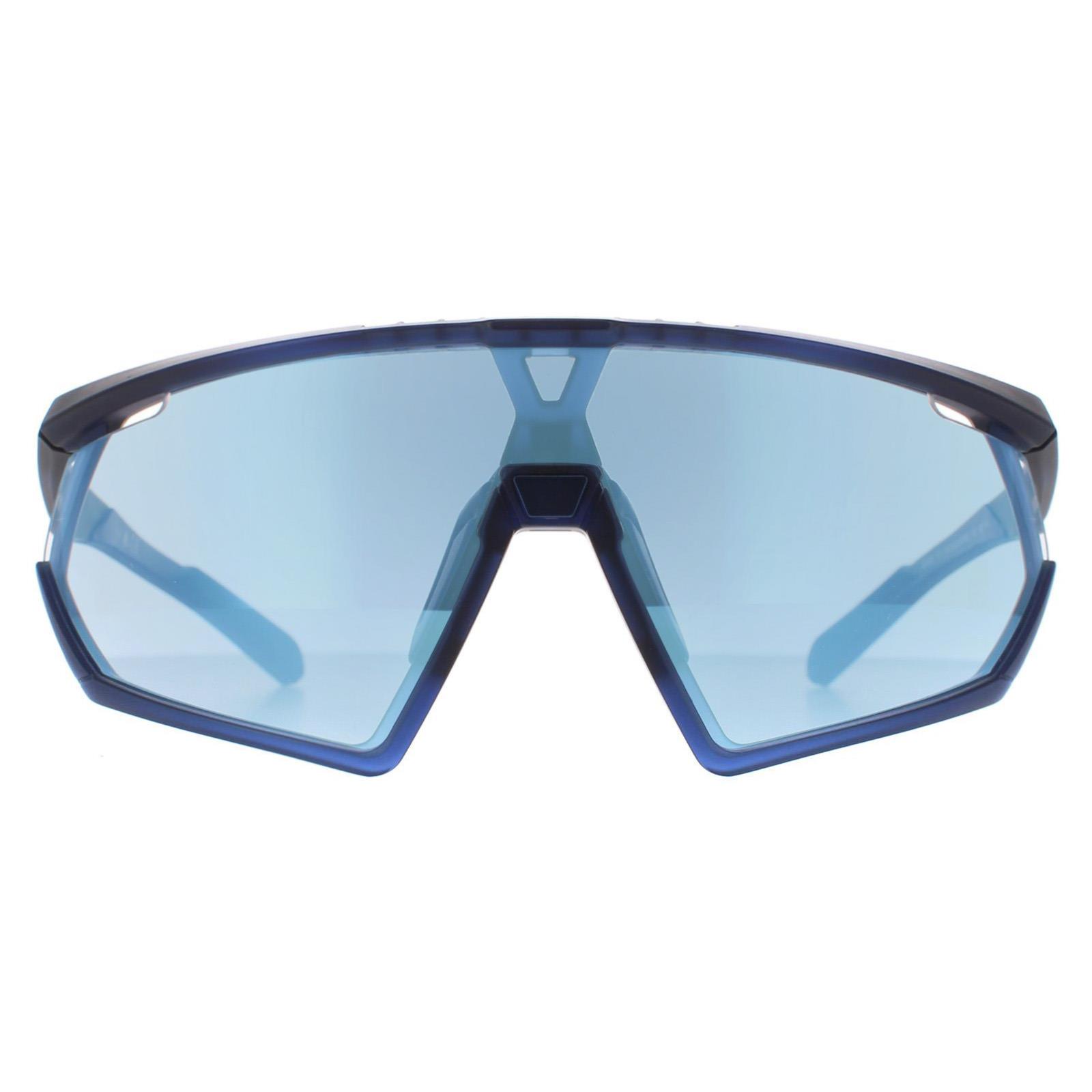 Adidas Sunglasses SP0001 91V Frosted Dark Blue Vario Azure Mirror Blue Adidas Sunglasses SP0001 91V Frosted Dark Blue Vario Azure Mirror Blue
