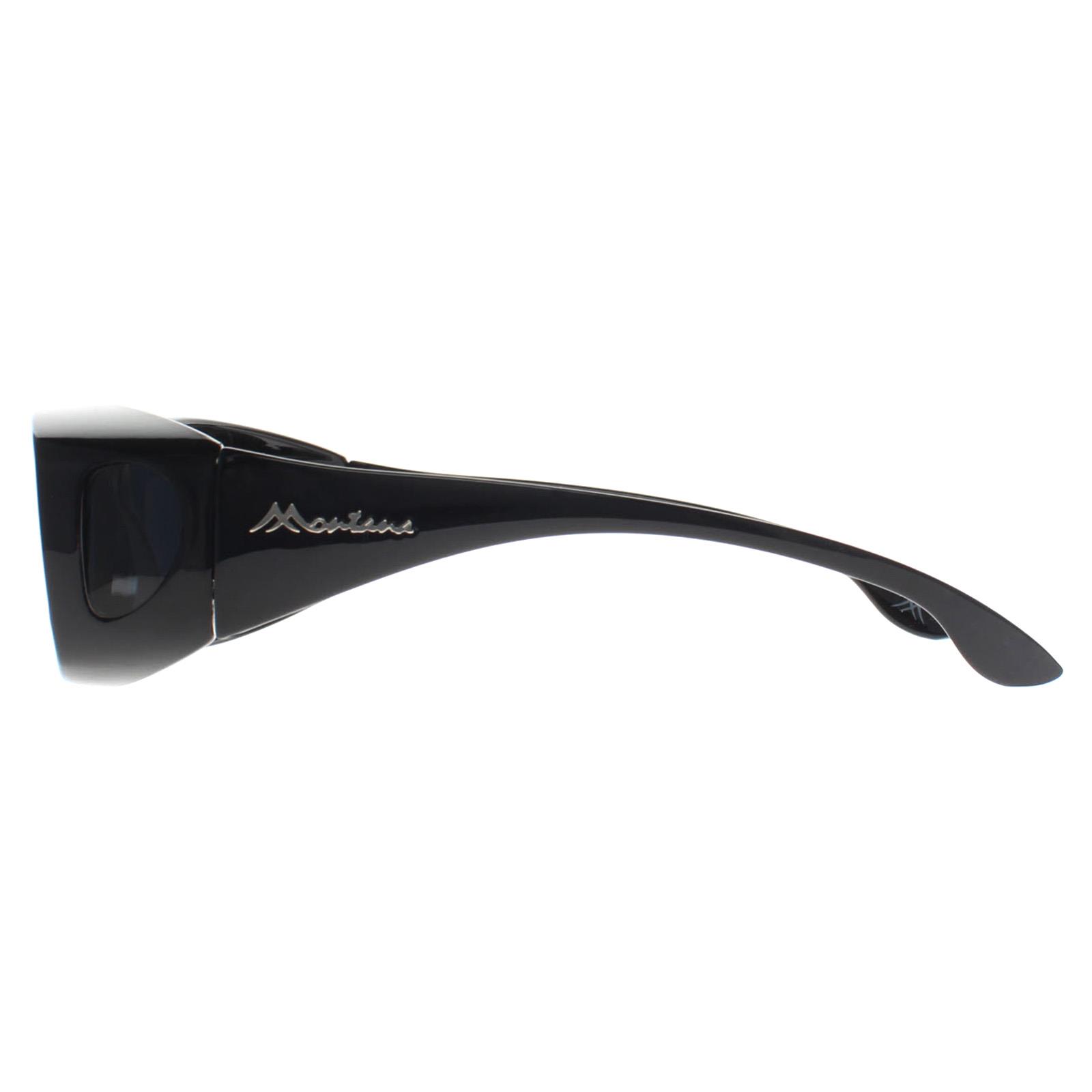 Montana Men's   Black Fit Over Glasses Sunglasses Fo2 E Shiny Smoke Polarized , BrandAlley