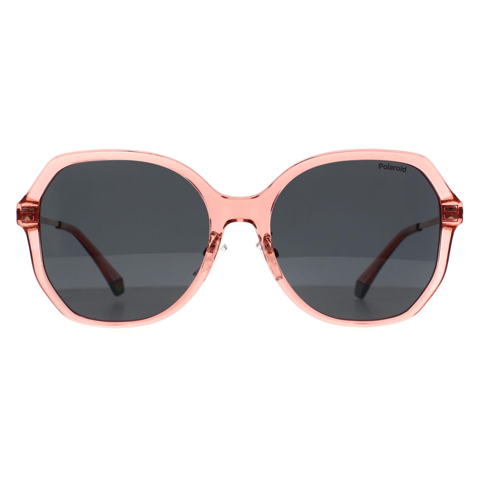 Polaroid Women's  Sunglasses PLD 6177/G/S 35J M9 Transparent Pink Grey Polarized , BrandAlley