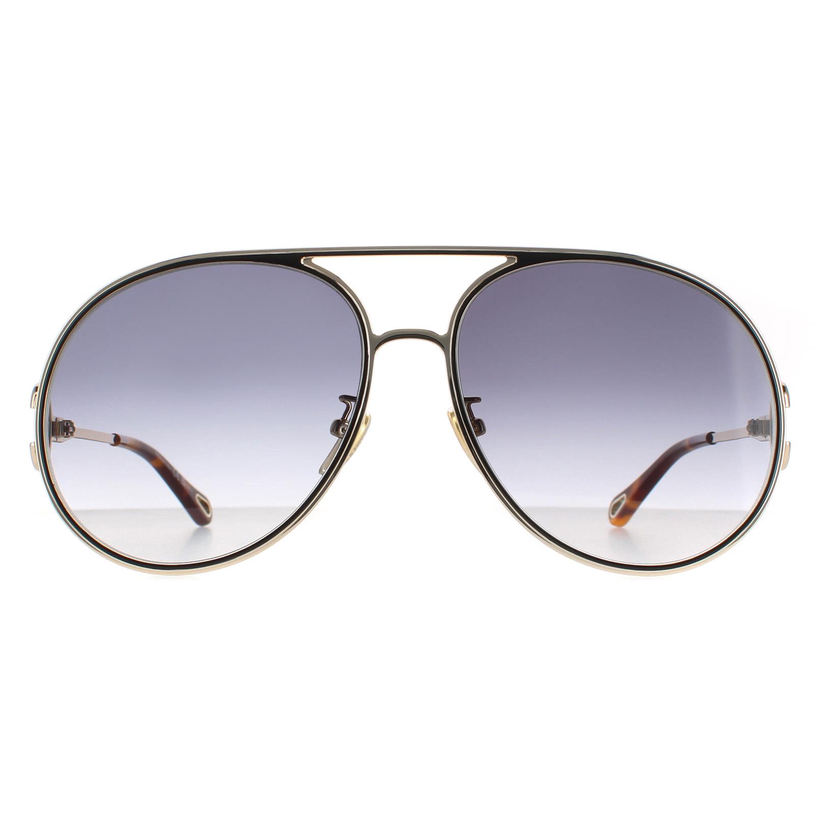 Chloé Women's Chloé  Gold Chloe Sunglasses Black Grey Gradient , BrandAlley