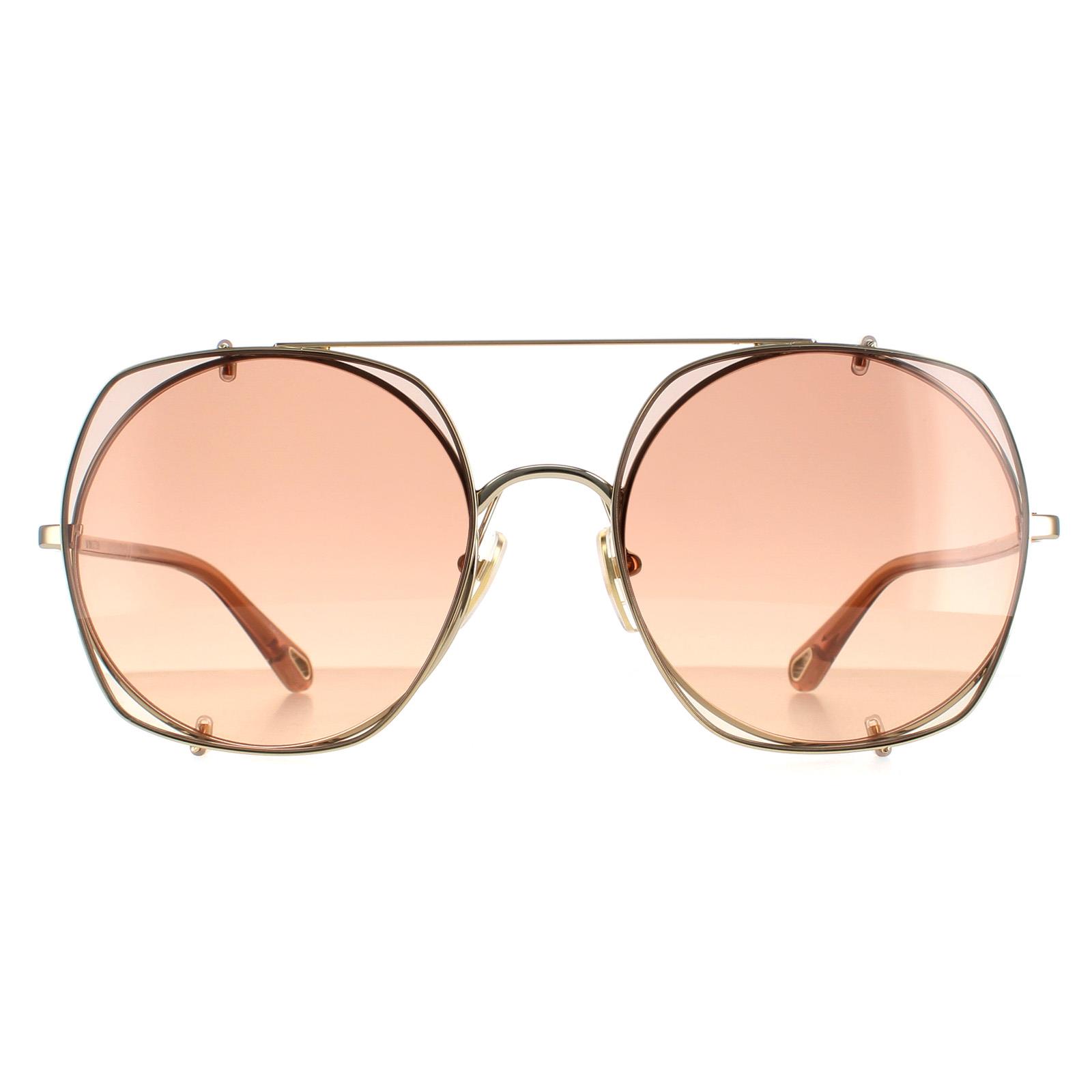 Chloé Women's Chloé  Gold Chloe Brown Gradient Sunglasses , BrandAlley