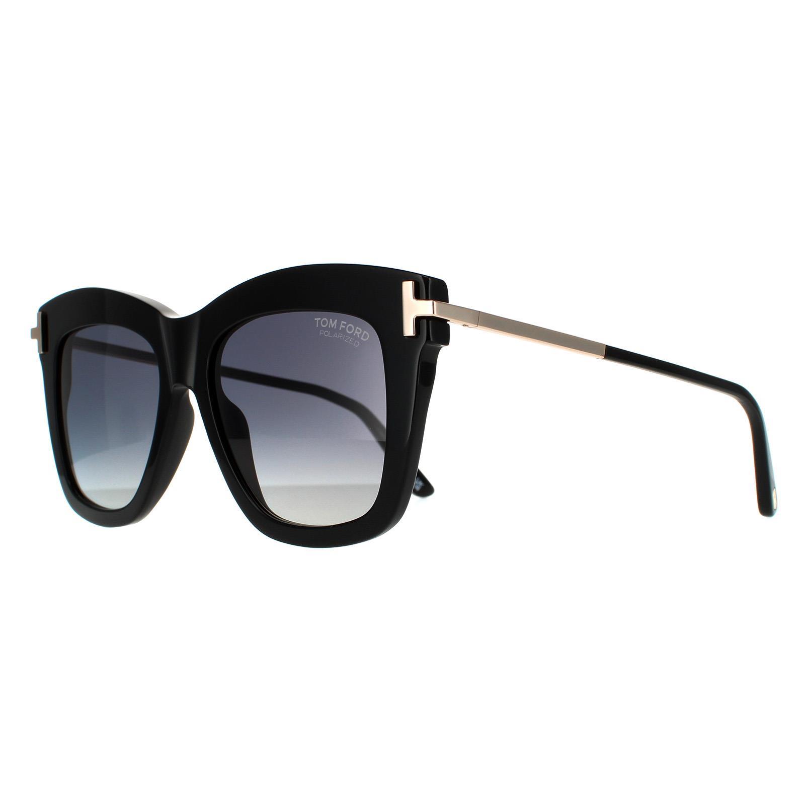 Tom Ford Women's  Sunglasses Dasha FT0822 01D Shiny Black Smoke Gradient Polarized , BrandAlley