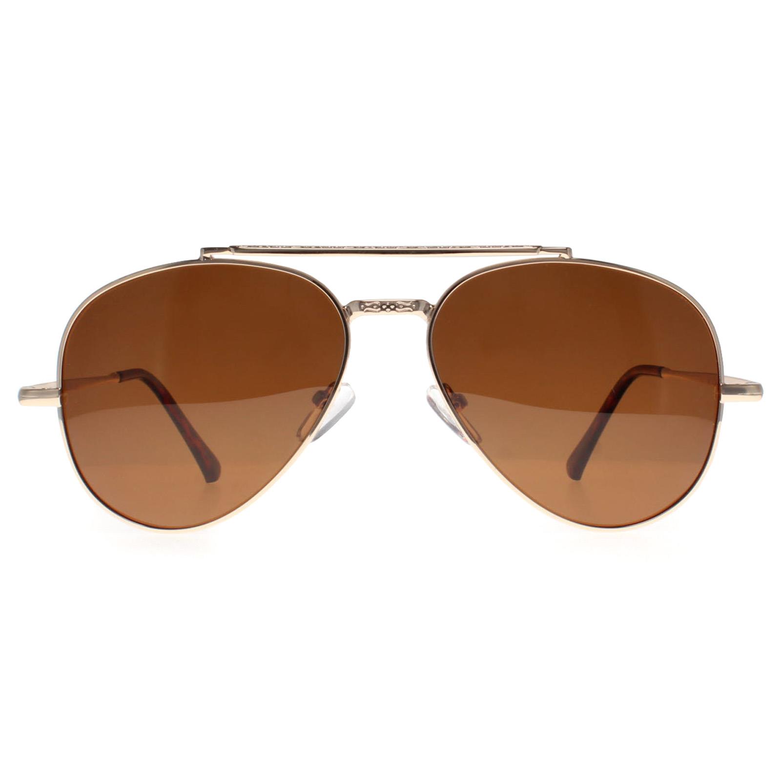 Montana Men's   Gold Sunglasses Mp185 A Shiny Brown Polarized , BrandAlley