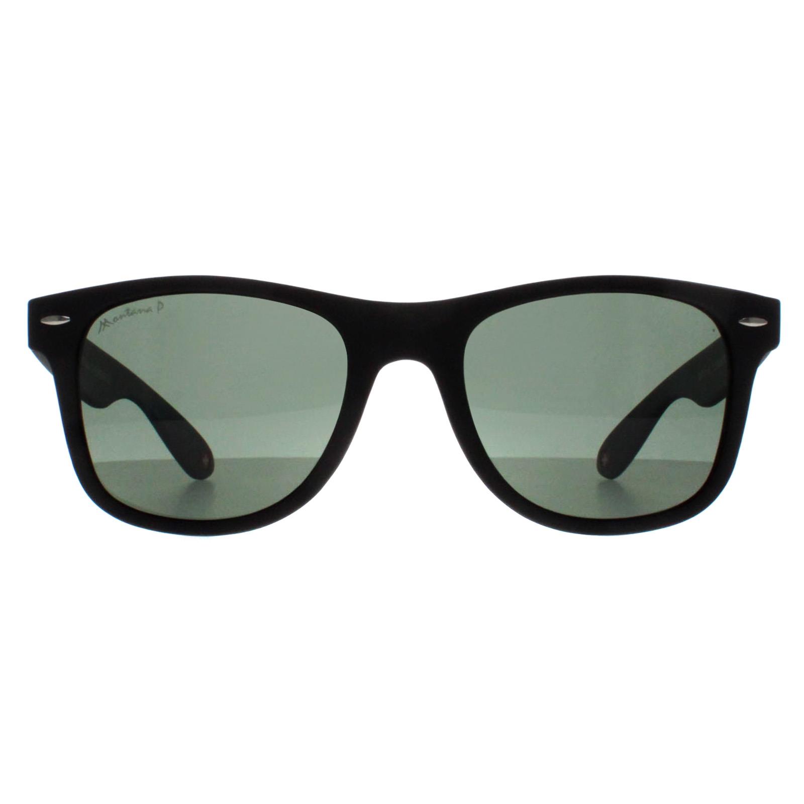 Montana Men's  Sunglasses MP1A-XL A Black G15 Green Polarized , BrandAlley
