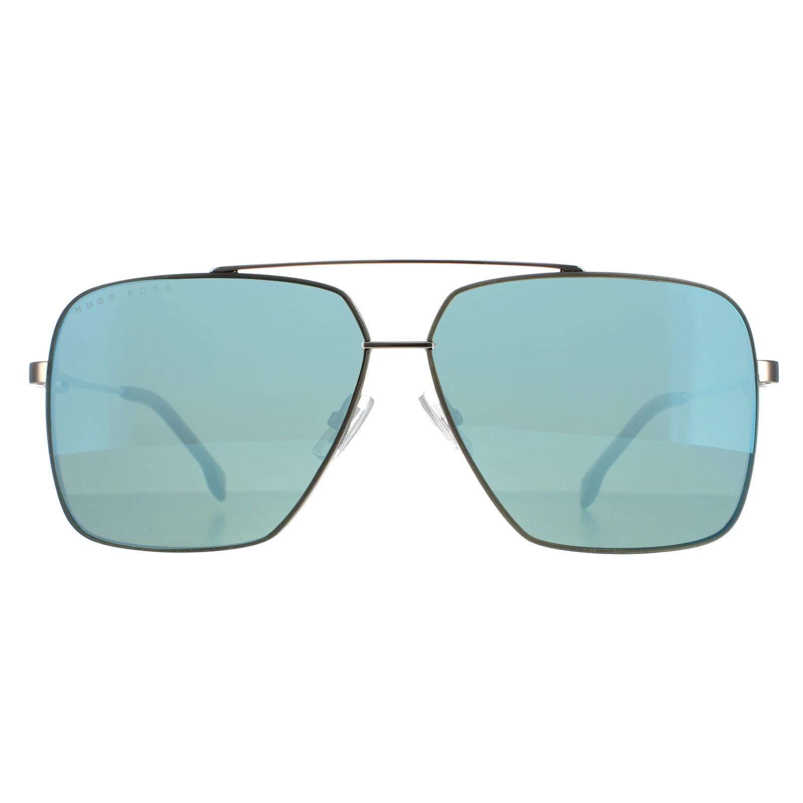 Hugo Boss Men's  Sunglasses BOSS 1325/S 31Z 3U Ruthenium Havana  Kaki Blue Mirror , BrandAlley