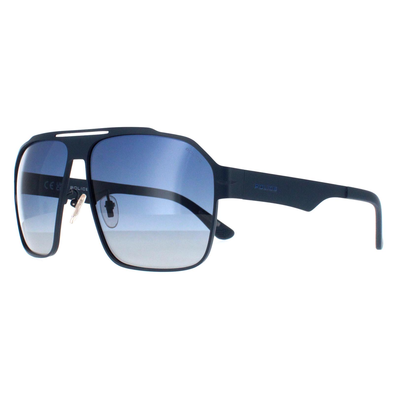 Police Men's   Blue Sunglasses Spll08 Summit 1 S72p Matte Gradient , BrandAlley