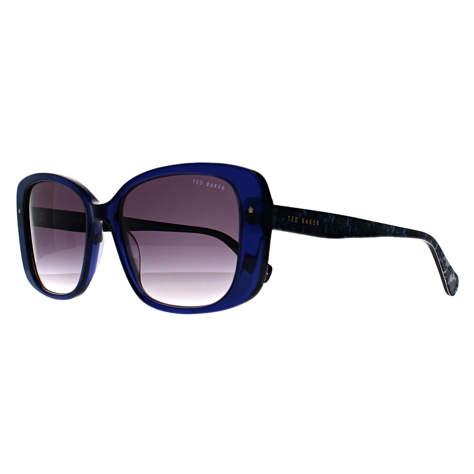 Ted Baker Women's   Blue Sunglasses Tb1740 Penelope 657 Gloss Crystal Navy Grey Gradient , BrandAlley