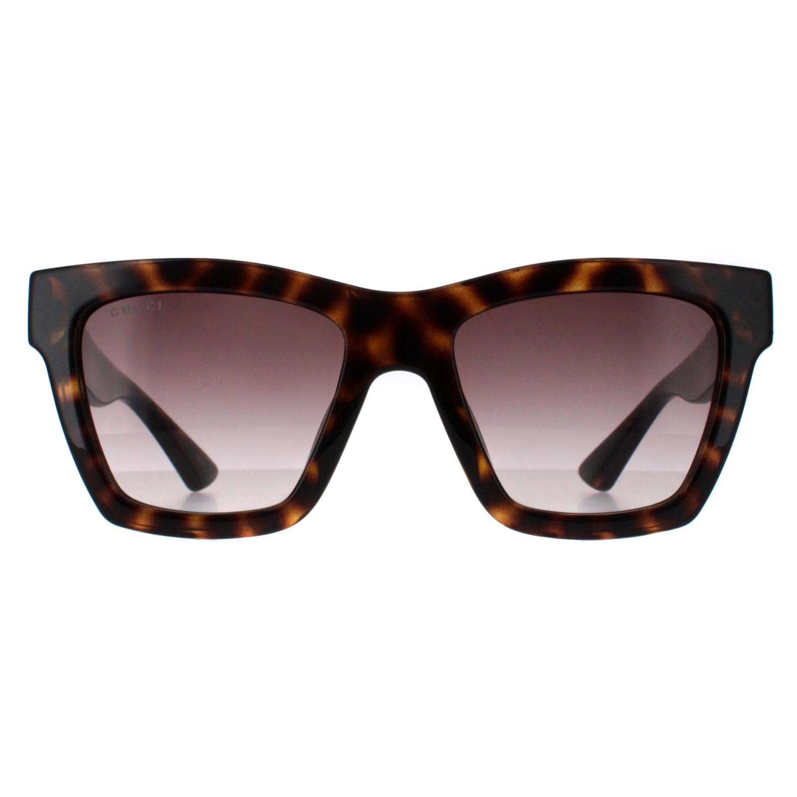 Gucci Women's   Brown Square Havana Gradient Sunglasses 54Mm , BrandAlley