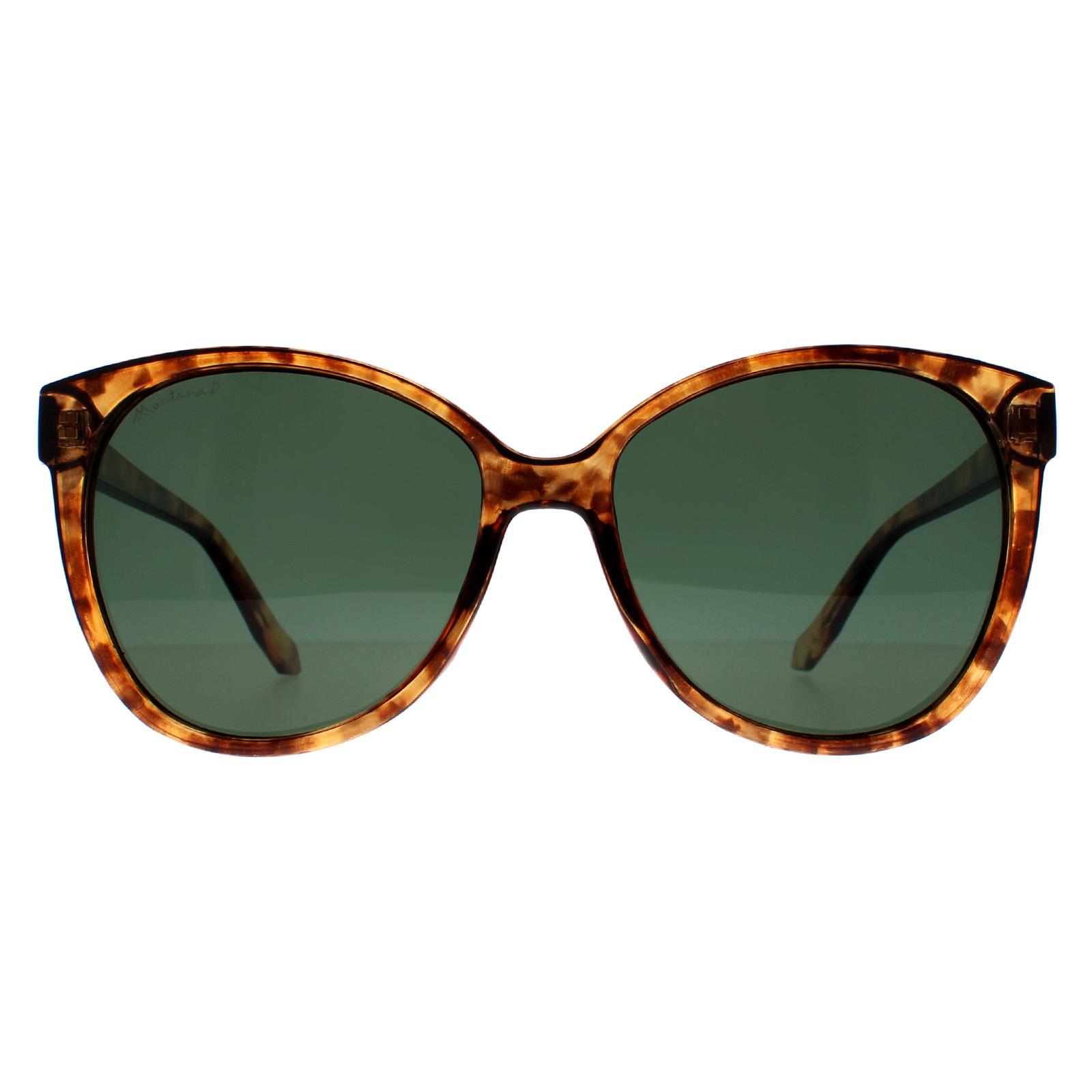 Montana Women's  Sunglasses MP74 C Shiny Havana Soft Demi G15 Green Polarized , BrandAlley