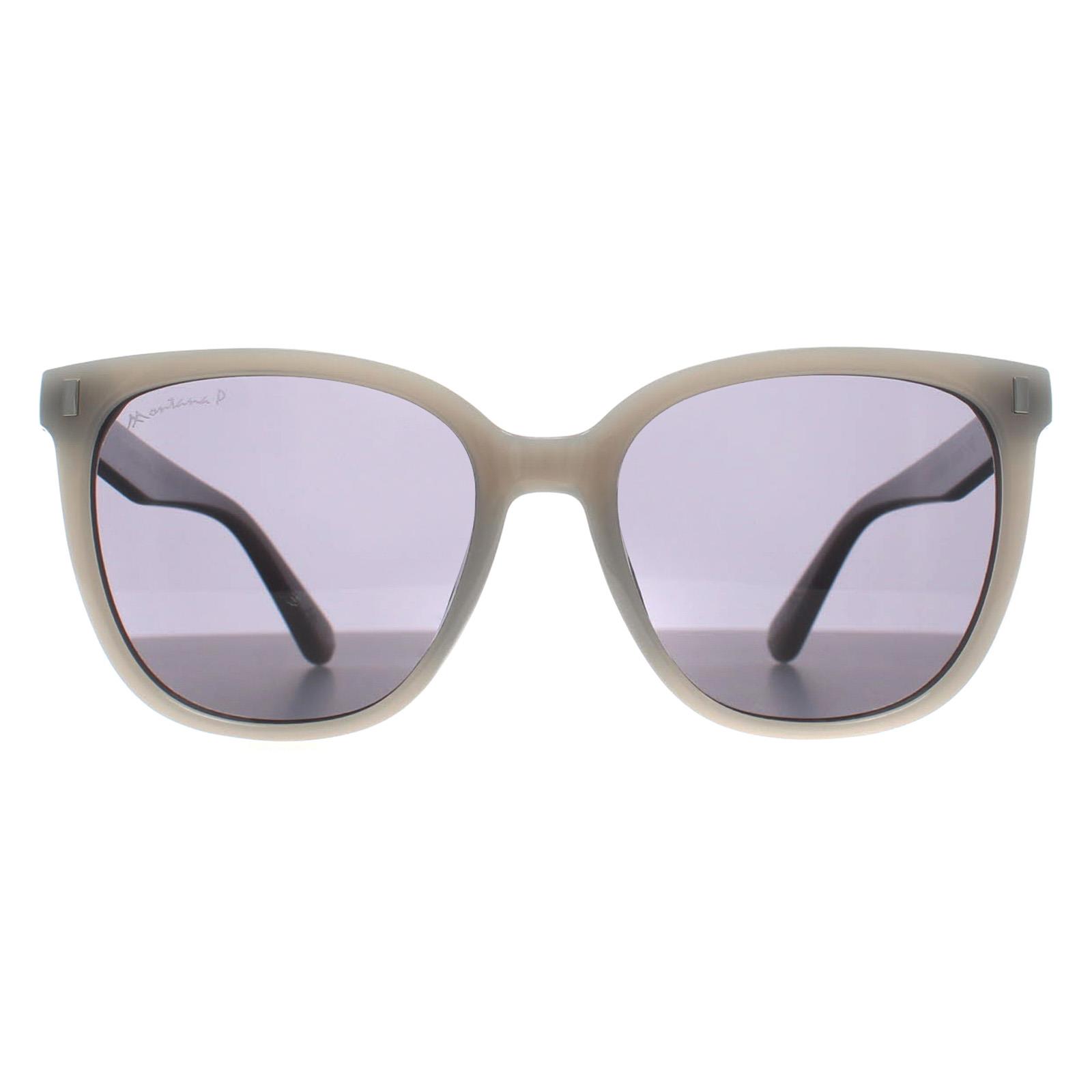 Montana Women's   Grey Sunglasses Mp190 B Shiny Cream Smoke Polarized , BrandAlley
