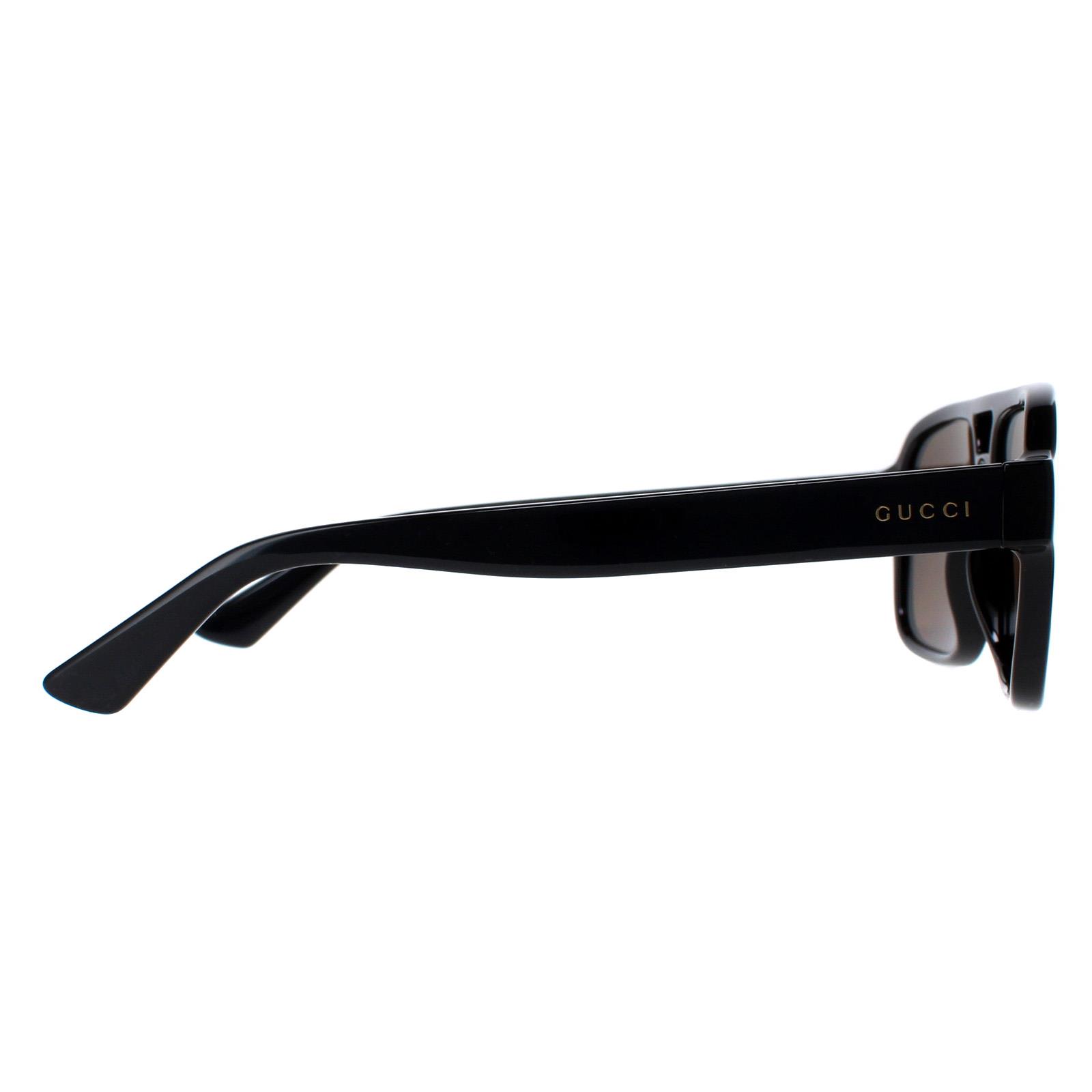 Gucci Men's   Black Sunglasses Gg1342s 002 Brown Polarised , BrandAlley