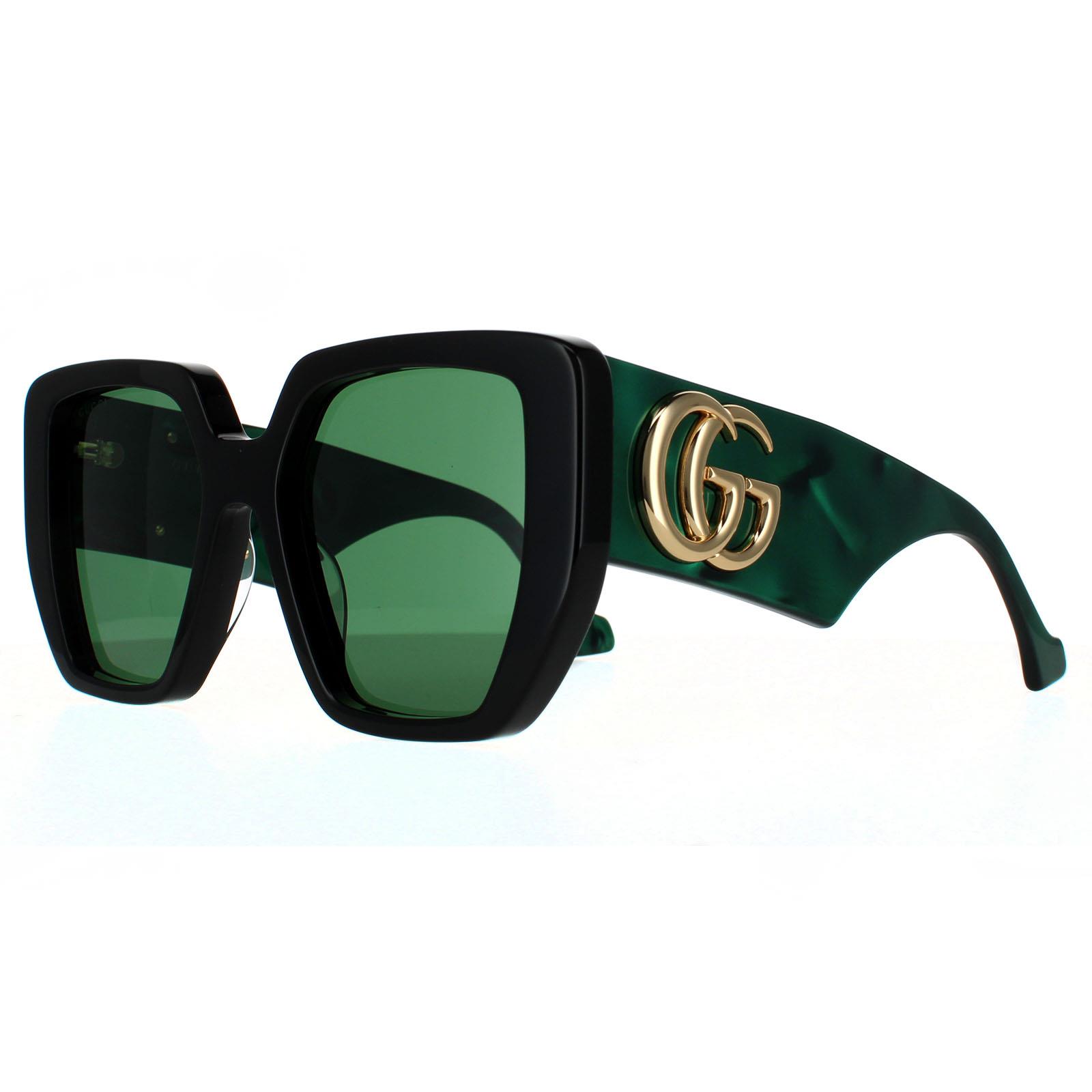Gucci Women's   Black Sunglasses Gg0956s 001 And Green Swirl Green , BrandAlley