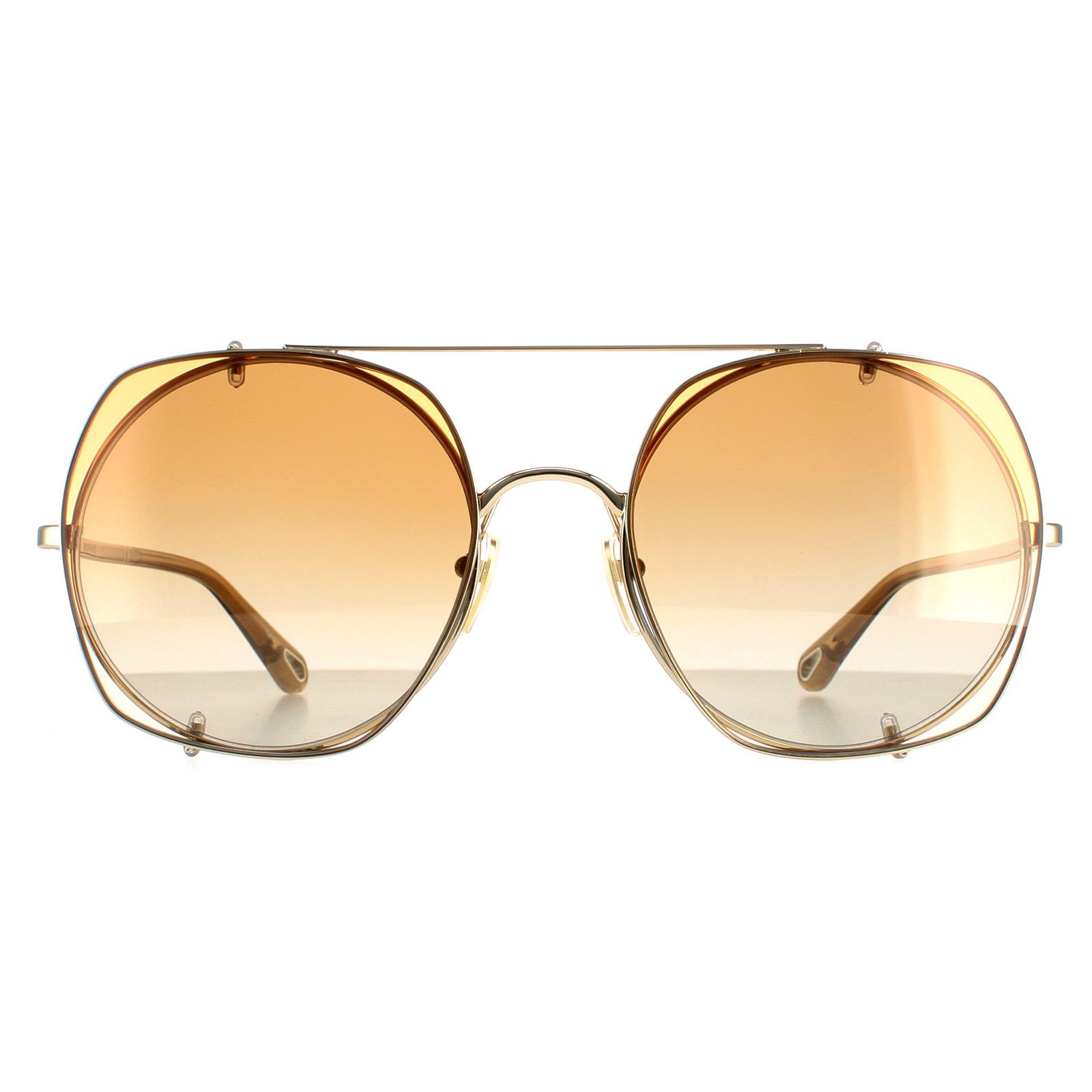 Chloé Women's Chloé  Gold Chloe Orange Gradient Sunglasses , BrandAlley