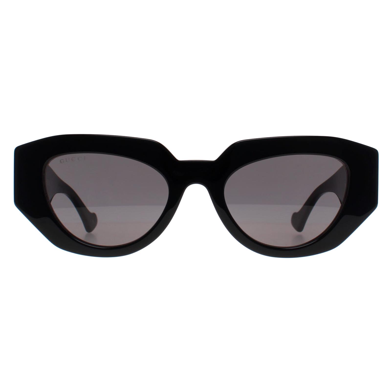 Gucci Women's   Black Cat Eye Shiny & Grey Sunglasses 51Mm , BrandAlley