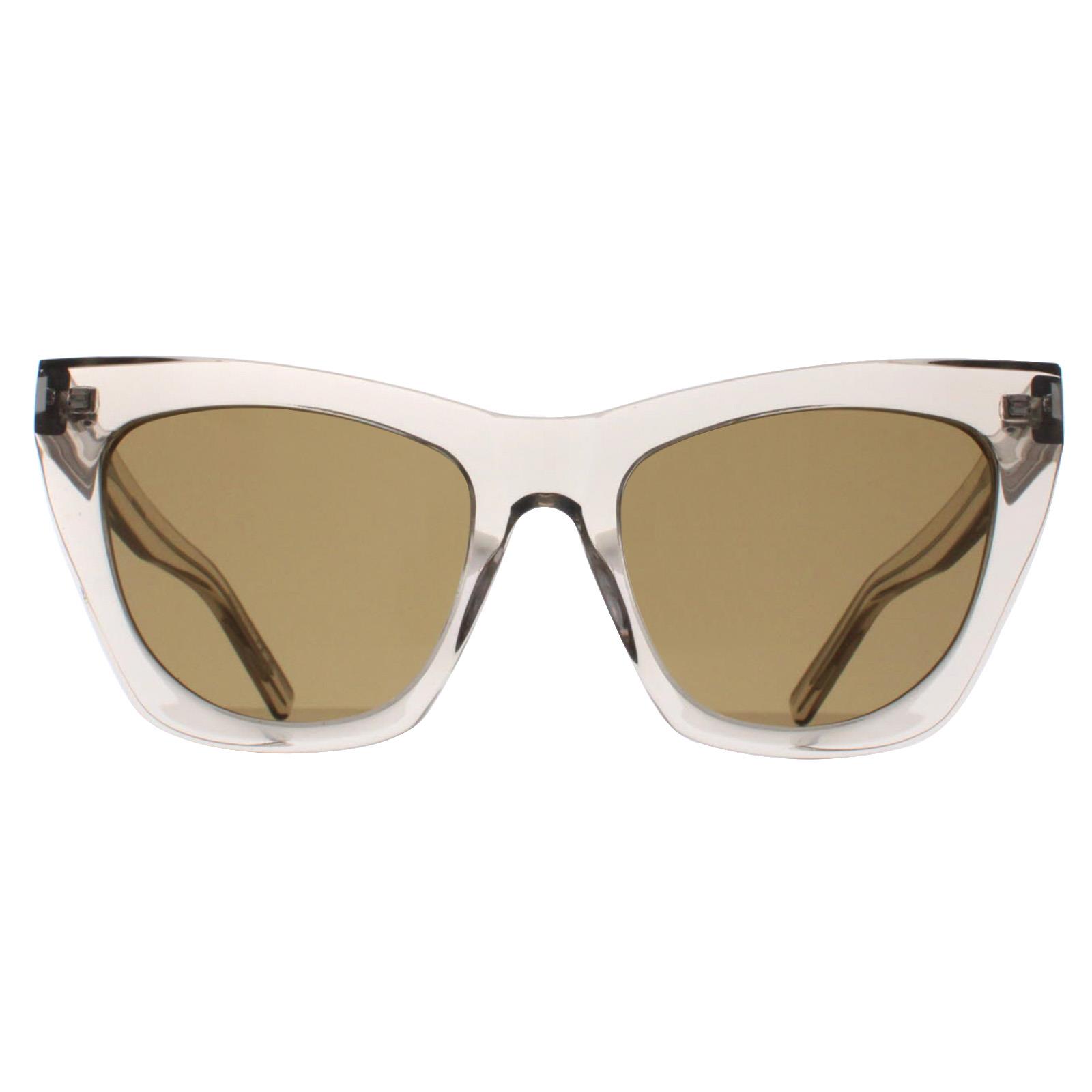 Saint Laurent Women's  Sunglasses SL214 Kate 032 Transparent Beige Brown , BrandAlley