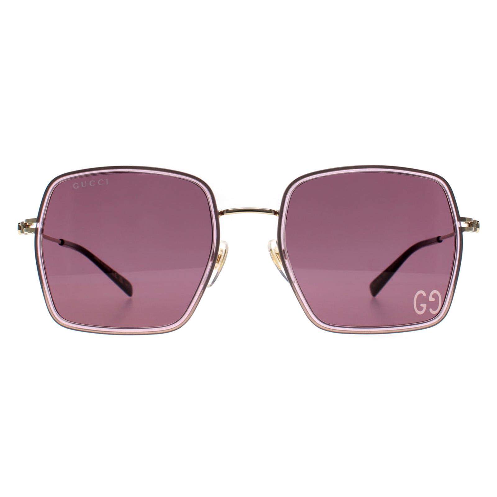 Gucci Women's   Pink Sunglasses Gg1848s 005 Gold Violet , BrandAlley