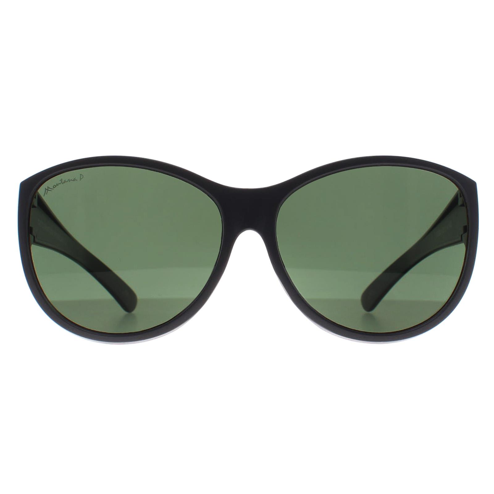 Montana Women's   Black Fit Over Glasses Sunglasses Fo8 A Matte G15 Polarized , BrandAlley