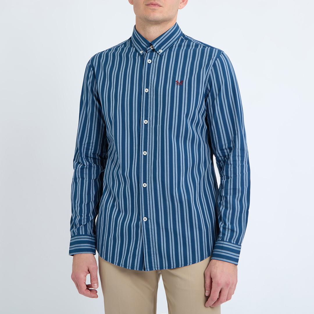 Blue/Navy Stripe Poplin Shirt