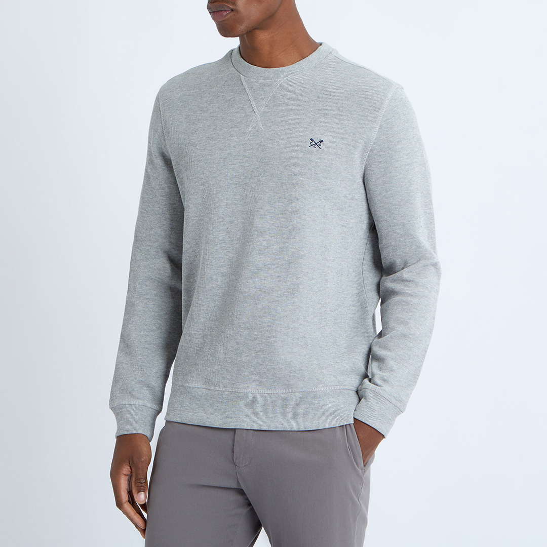 Crew Clothing Men's  Grey French Rib Crew Sweatshirt in Size XL, BrandAlley