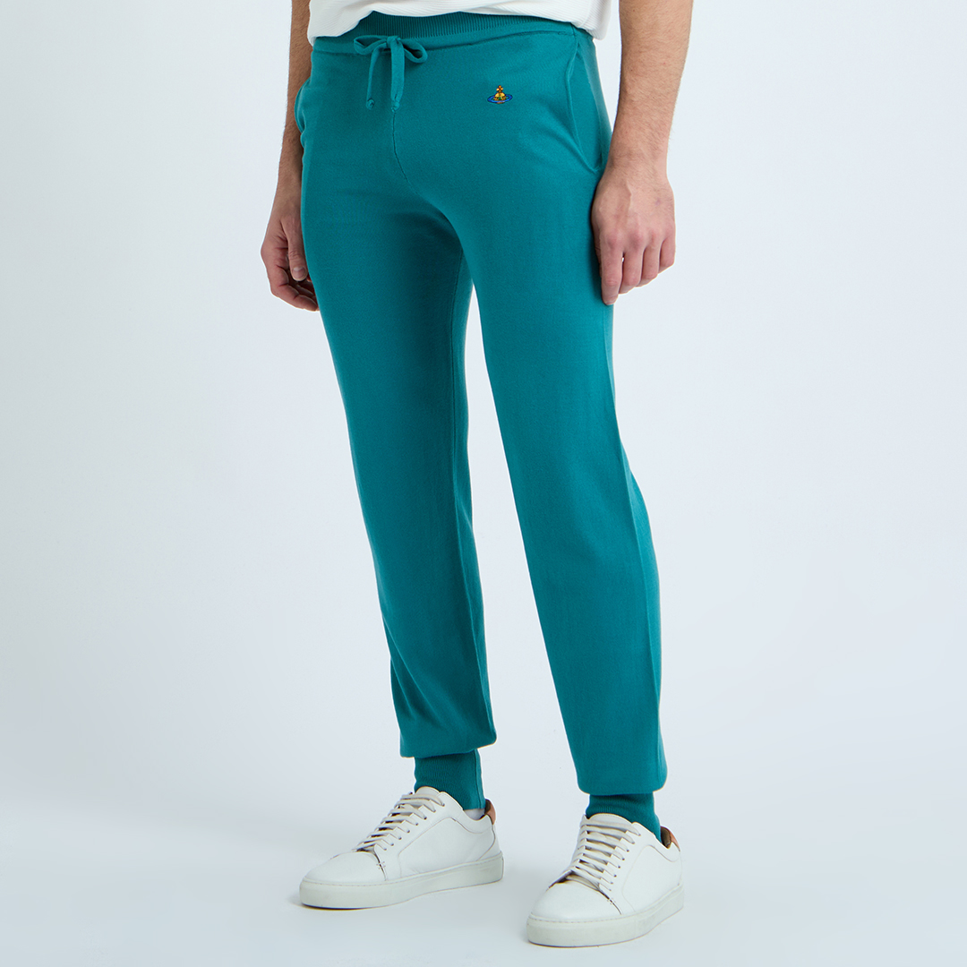 Vivienne Westwood Men's  Teal  Cuffed Cotton Joggers in Size L, BrandAlley
