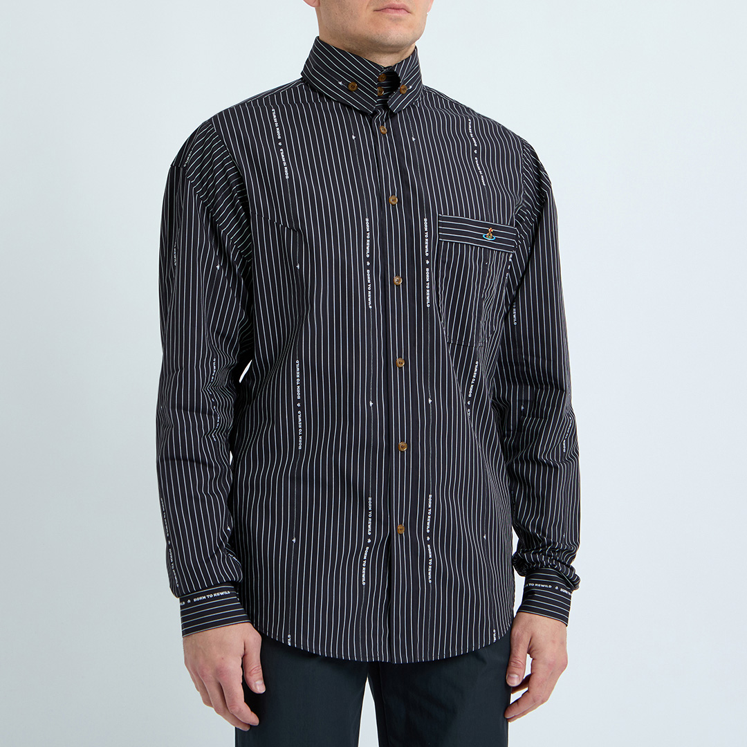 Vivienne Westwood Men's  Black Stripped Krall Shirt in Size 42, BrandAlley