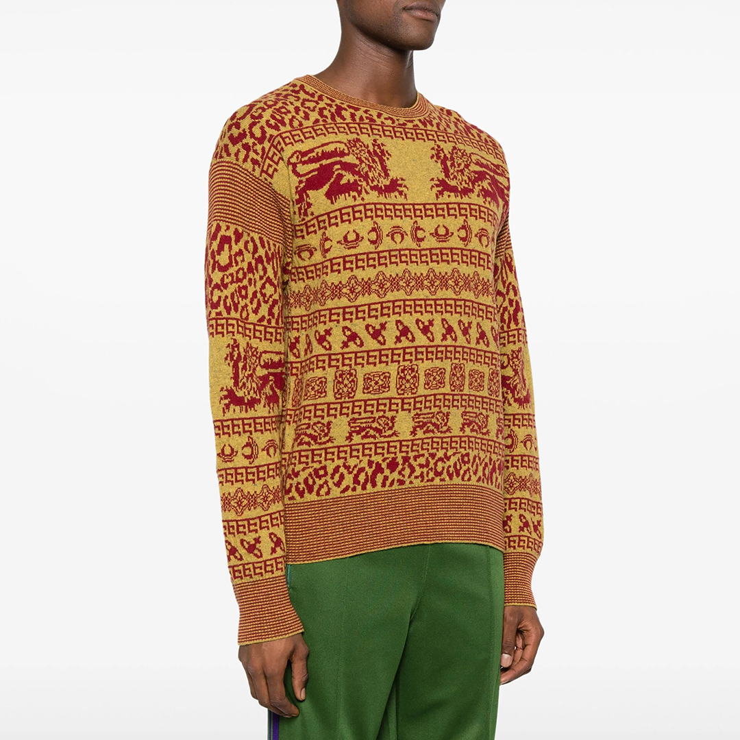 Vivienne Westwood Men's   Yellow /Red Lion Wool Blend Jumper in Size S, BrandAlley