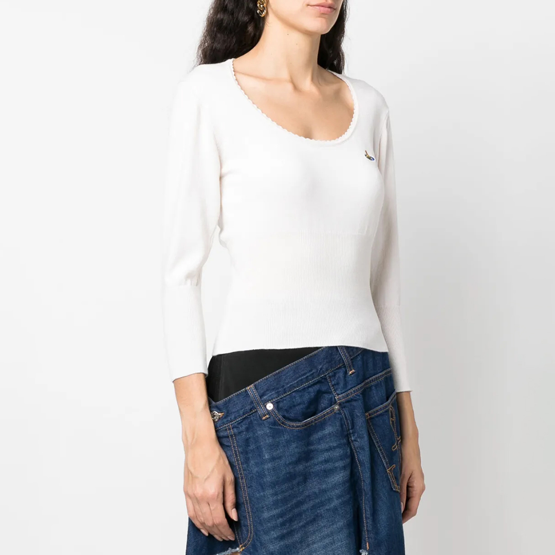 Vivienne Westwood Women's   Cream Bebe Scoop Jumper in Size XS, BrandAlley