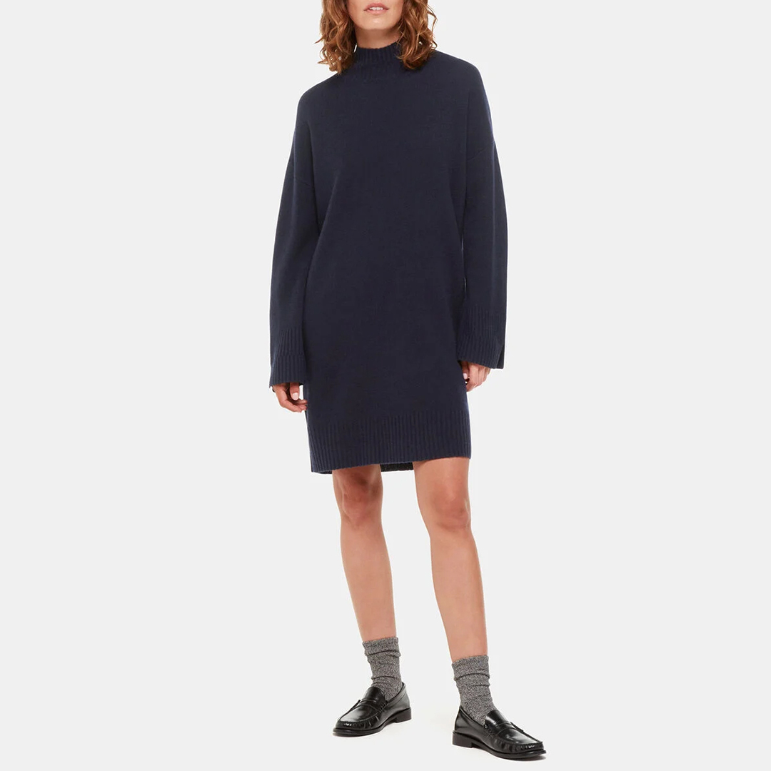 WHISTLES Women's  Navy Amelia Knitted Wool Dress in Size XS, BrandAlley