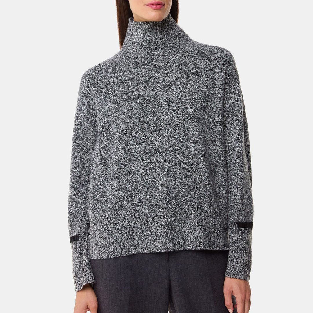 WHISTLES Women's  Grey Wool Fleck Funnel Neck Jumper in Size XS, BrandAlley