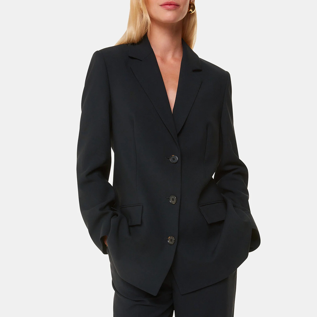 Black Amelie Wool Blend Blazer Black Amelie Wool Blend Blazer