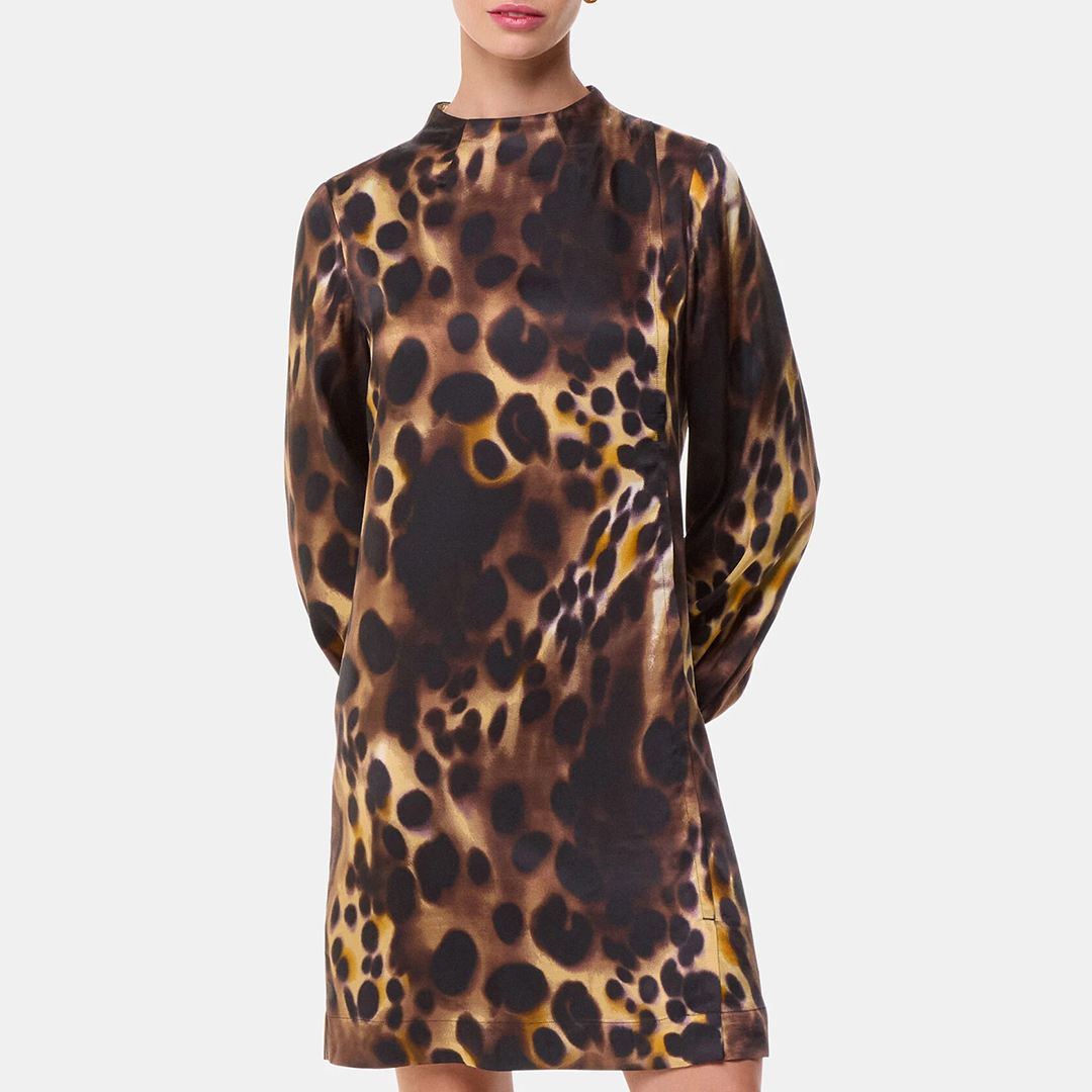 WHISTLES Women's  Leopard Print Misty Leopard Cleo Dress in Size 12, BrandAlley