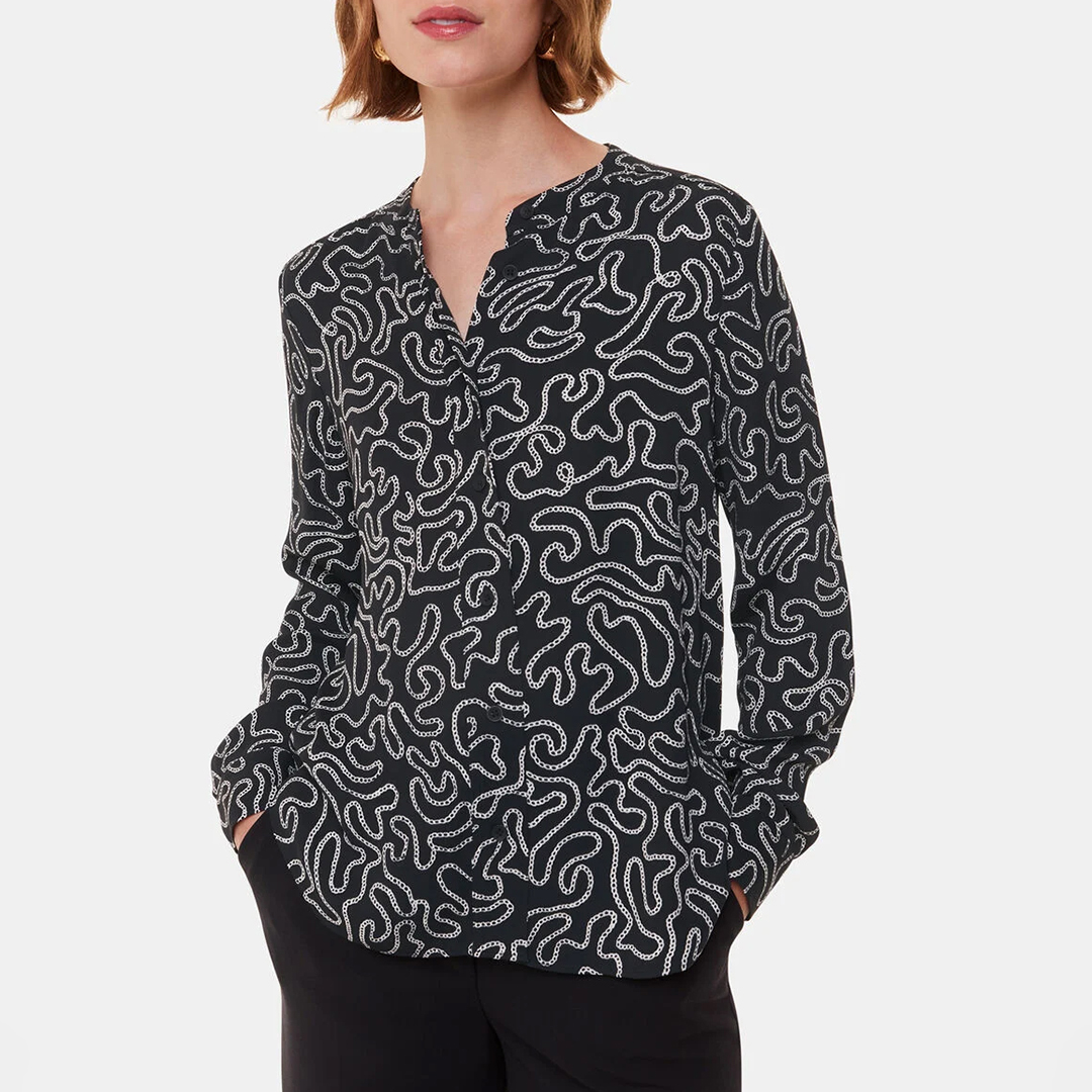 Black Chain Print Shirt