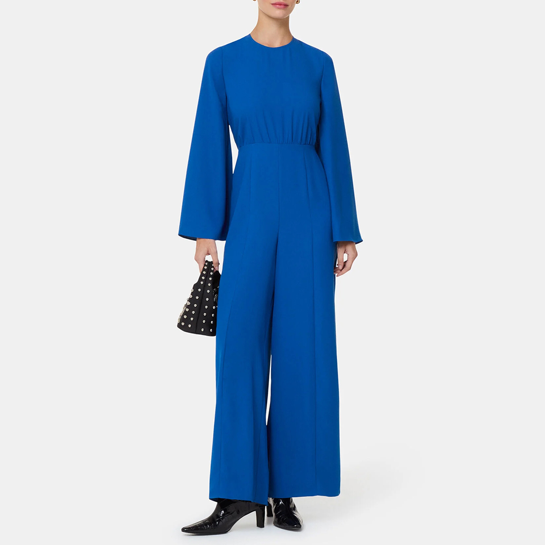 WHISTLES Women's  Blue Bonnie Gathered Jumpsuit in Size 16, BrandAlley