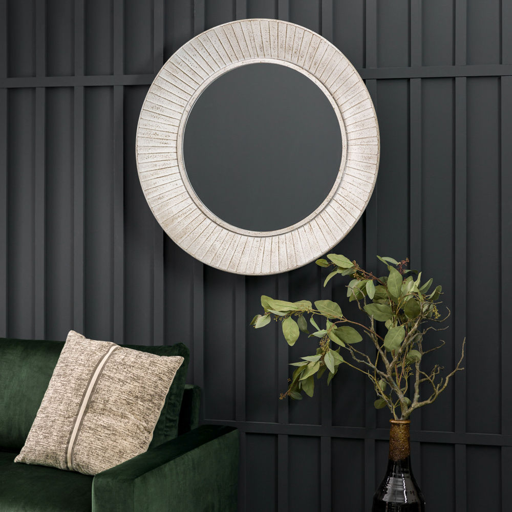 Gallery Living    Cream Luxe Round Mirror - 81Cm in Size 81cm, BrandAlley