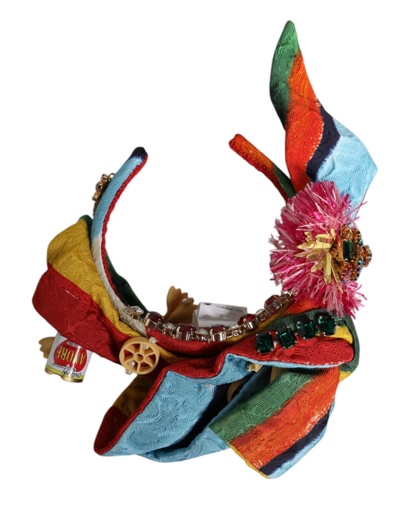Dolce & Gabbana Fabric Headband with Crystal Embellishts Wo - Multicolor Hair