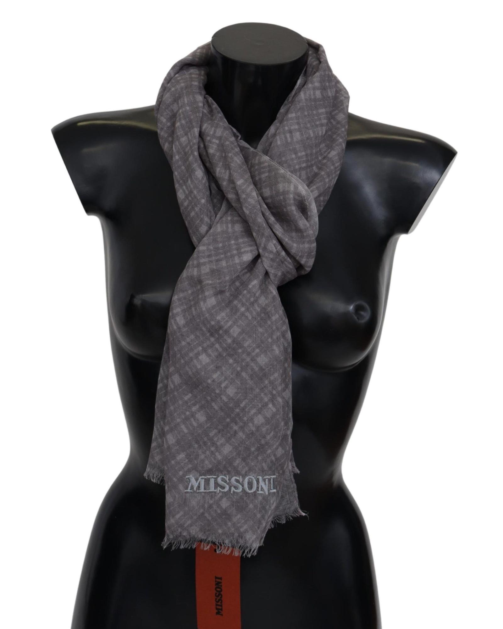 Missoni Scarf Geometric Pattern - Gray Scarves